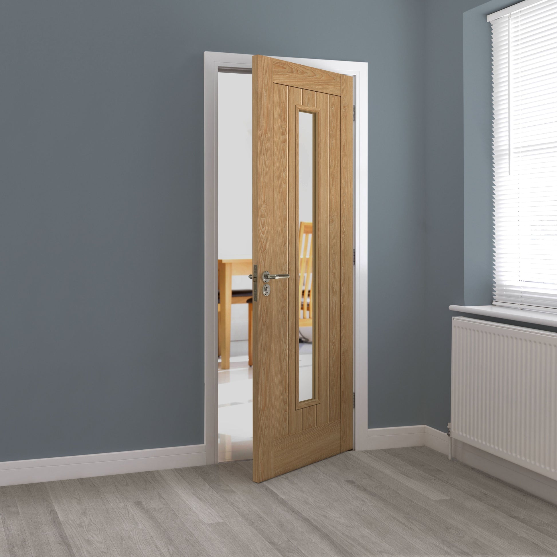 Image for JB Kind Hudson Glazed Oak Effect Laminate Cottage Internal Door