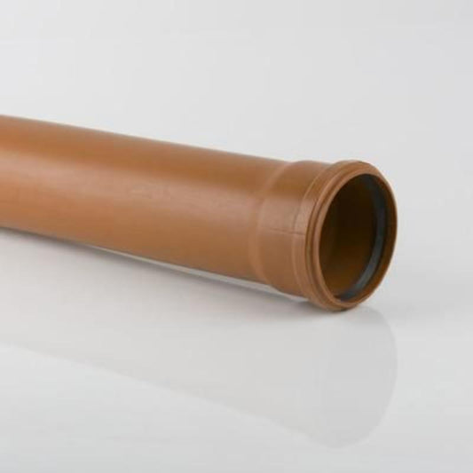 Brett Martin Underground 3M Single Socket Pipe; 100mm