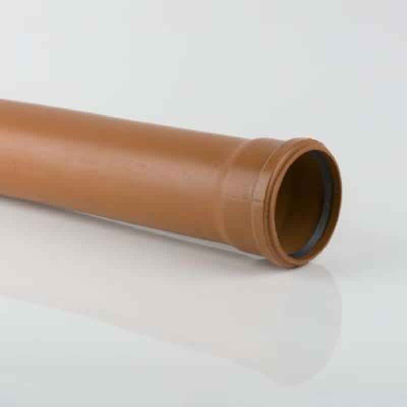 Brett Martin Underground Single Socket Pipe - 100mm x 6m