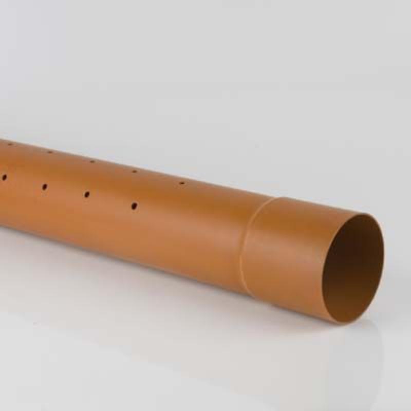 Brett Martin Underground Single Socket Perf Pipe - 100mm x 6m