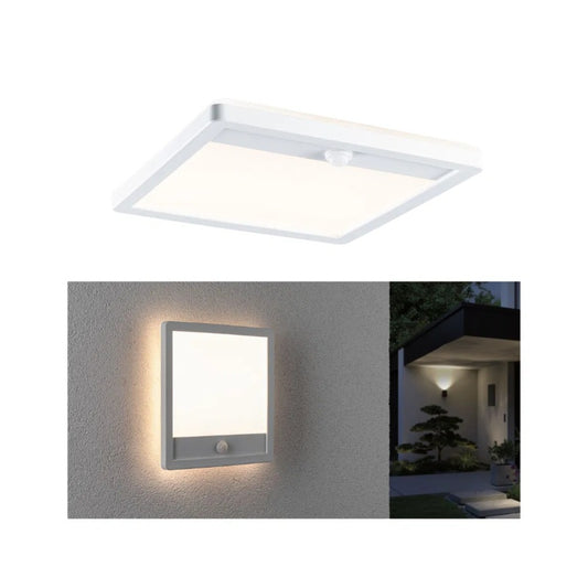 Outdoor 230V Lamina Backlight Motion Detector Seawater Resistant LED Exterior Panel - White