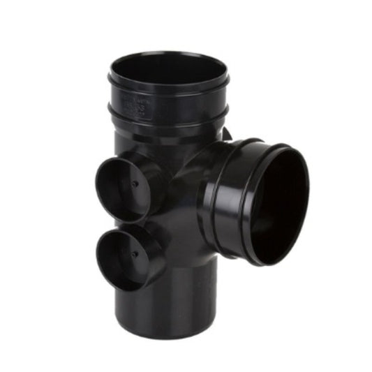 Brett Martin Solvent Soil 92.5 Degree Double Socket Branch x 110mm - Black 