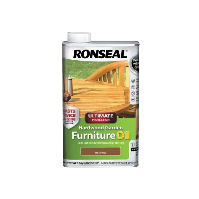 Ronseal Ultimate Protection Hardwood Garden Furniture Oil - Natural Clear x 500ml