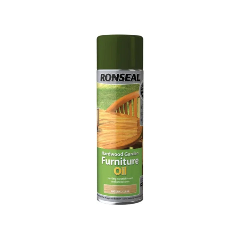 Ronseal Hardwood Garden Furniture Oil - Natural Clear Aerosol x 500ml