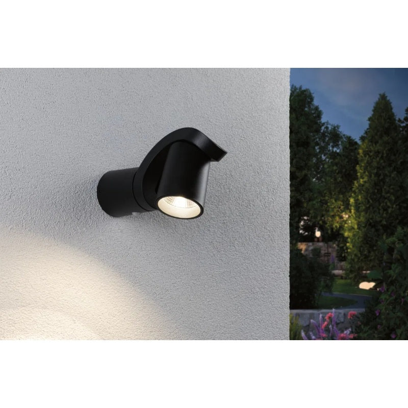 Outdoor 230V Cuff Motion Detector LED Exterior Wall Light - Anthracite