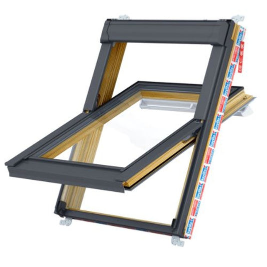 Keylite Pine Centre Pivot Roof Window Hi-Therm Standard Electric - All Sizes