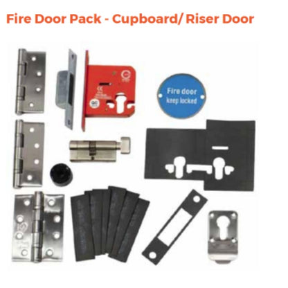 Sparka Satin Stainless Steel Fire Door Pack with Intumescent Lock Protection - All Lock Type 