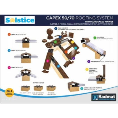 Capex 50 Gable End Bar & gasket (3m) - All Colours