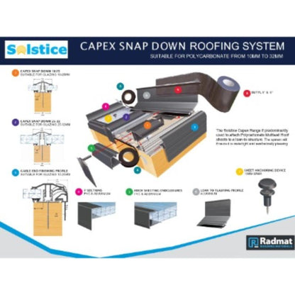 Capex Snap Down (10-25mm) Glazing Bar - Full Range