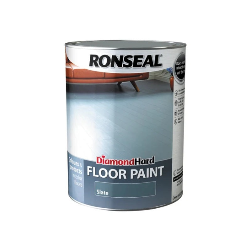 Ronseal Diamond Hard Floor Paint - Satin Slate x 5 Litre