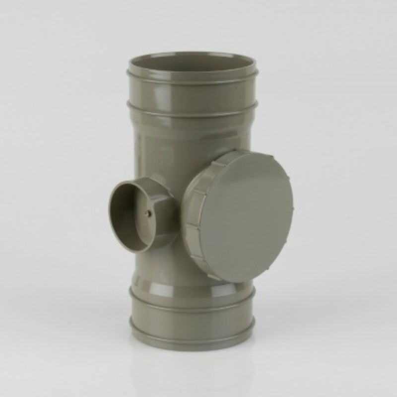 Brett Martin Solvent Soil Double Socket Access Pipe x 110mm - Grey Olive