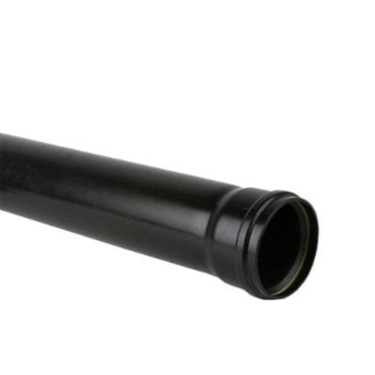 Brett Martin Soil Single Socket 110mm Pipe x 3m - Black