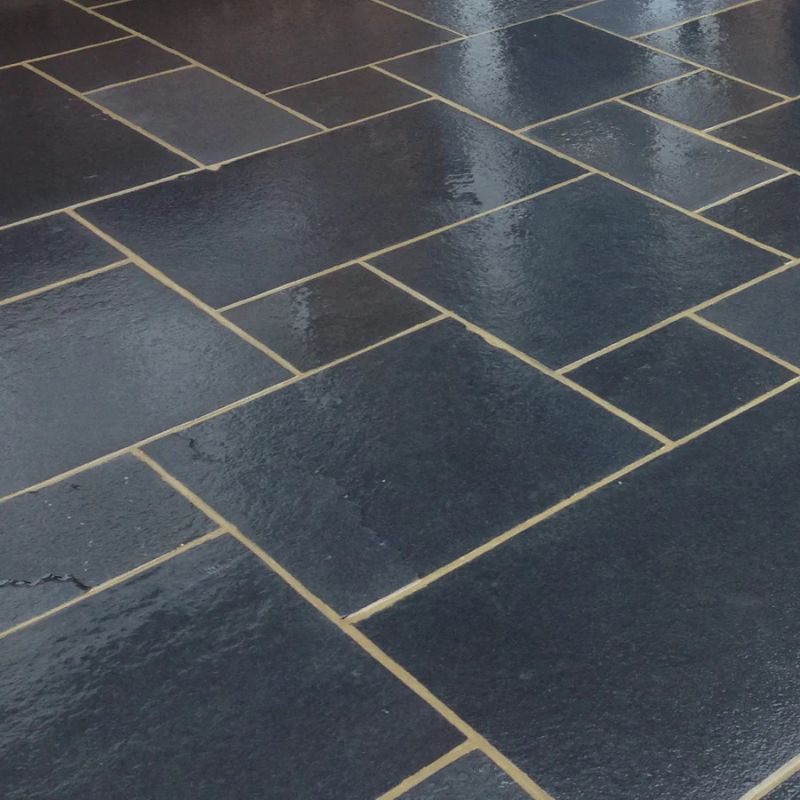 Indian Limestone Patio Pack - Kadappa Black (84 Slabs - 15.2m2 per Pack)