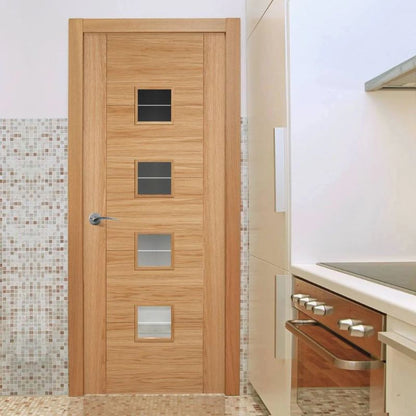 LPD Vancouver Oak 4 Lite Brilliant Cut Glazed Internal Door 2040 x 726 x 40mm (80.3 x 28.6in)