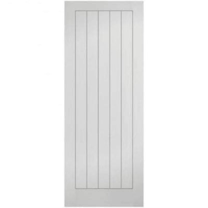 LPD Moulded Textured Vertical White Primed 5 Panel Interior Door - All Sizes