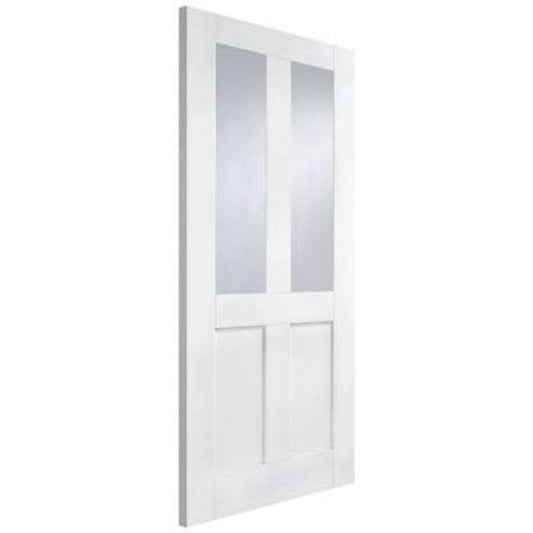 LPD London White Primed 2 Glazed Clear Light Panels Interior Door - 2040mm x 726mm