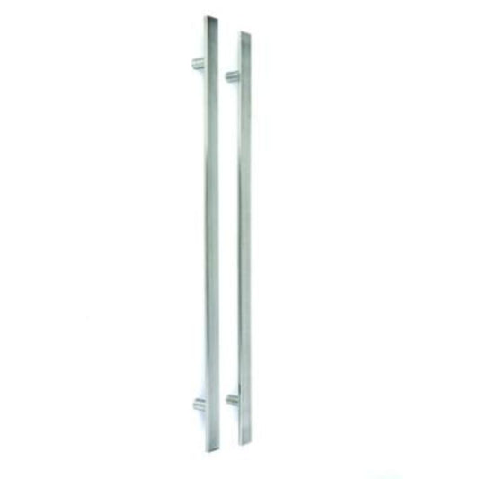 LPD Polished Chrome Square Pull Handle Set External - 1000mm x 40mm