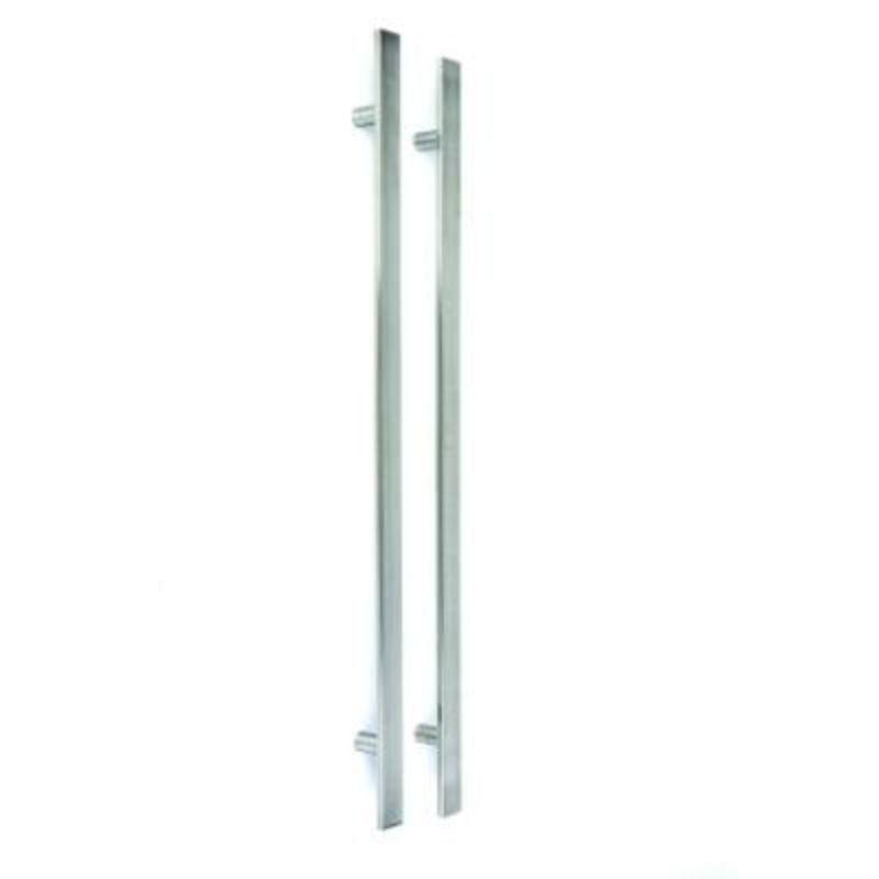 LPD Polished Chrome Square Pull Handle Set External - 1400mm x 40mm