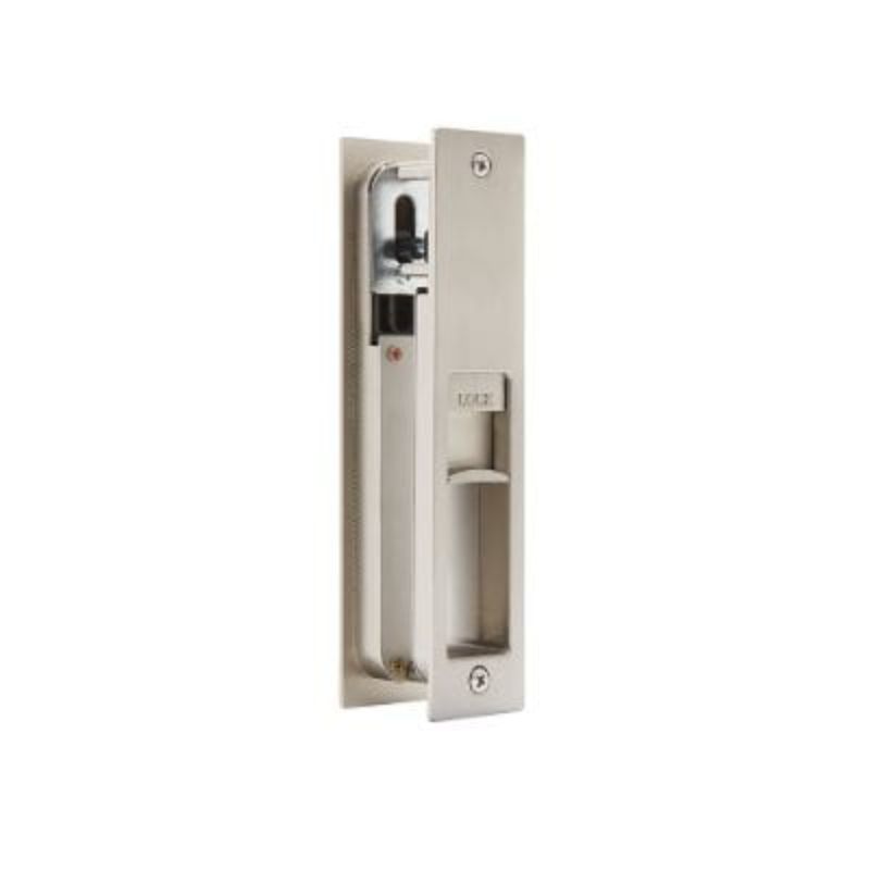 LPD Gemini Satin Chrome Pocket Door Privacy Sliding Lock - 180mm x 37mm