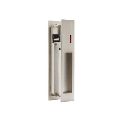 LPD Gemini Satin Chrome Pocket Door Privacy Sliding Lock - 180mm x 37mm