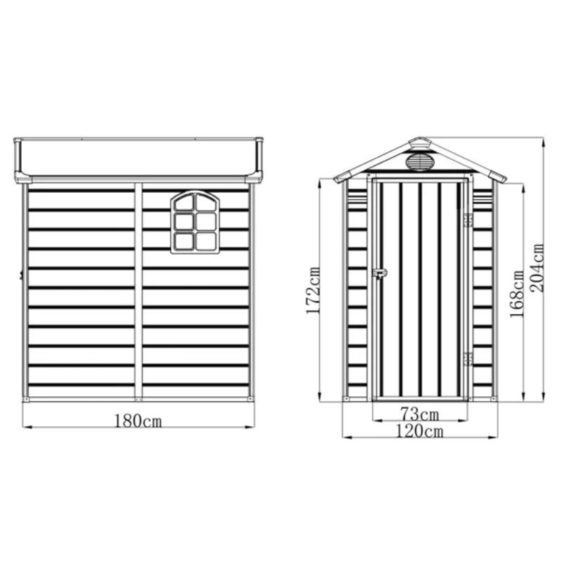 Jasmine 4ft x 6ft Plastic Apex Shed with Foundation Kit