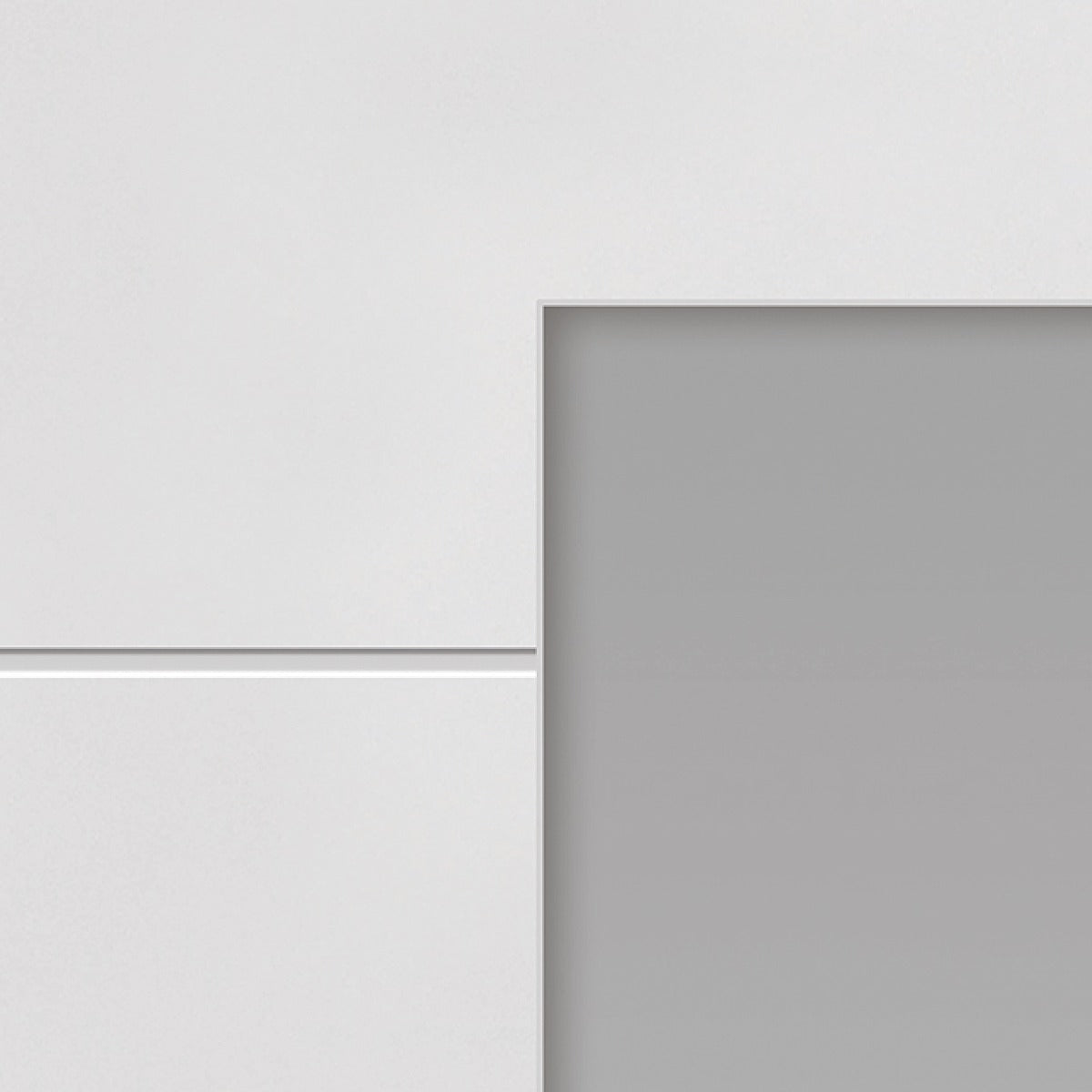 JB Kind 4 Line Horizontal Internal White Primed Glazed Door - 1981 x 762 x 35mm