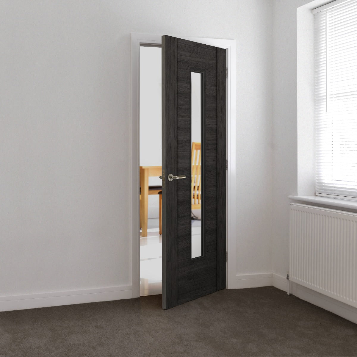 JB Kind Alabama Glazed Cinza Wood Effect Laminate Internal Door