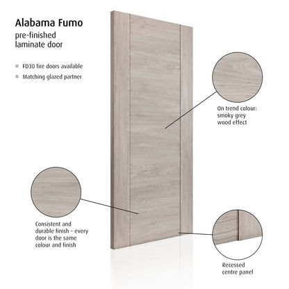 Image for JB Kind Alabama Fumo Wood Effect Laminate Door