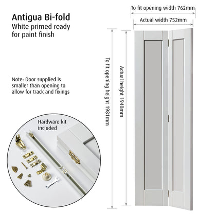 JB Kind Antigua White Bi-Fold Door