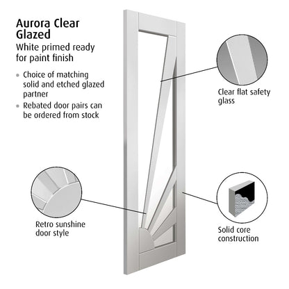 JB Kind White Primed Aurora Glazed Door