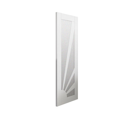 JB Kind White Primed Aurora Etched Glazed Door