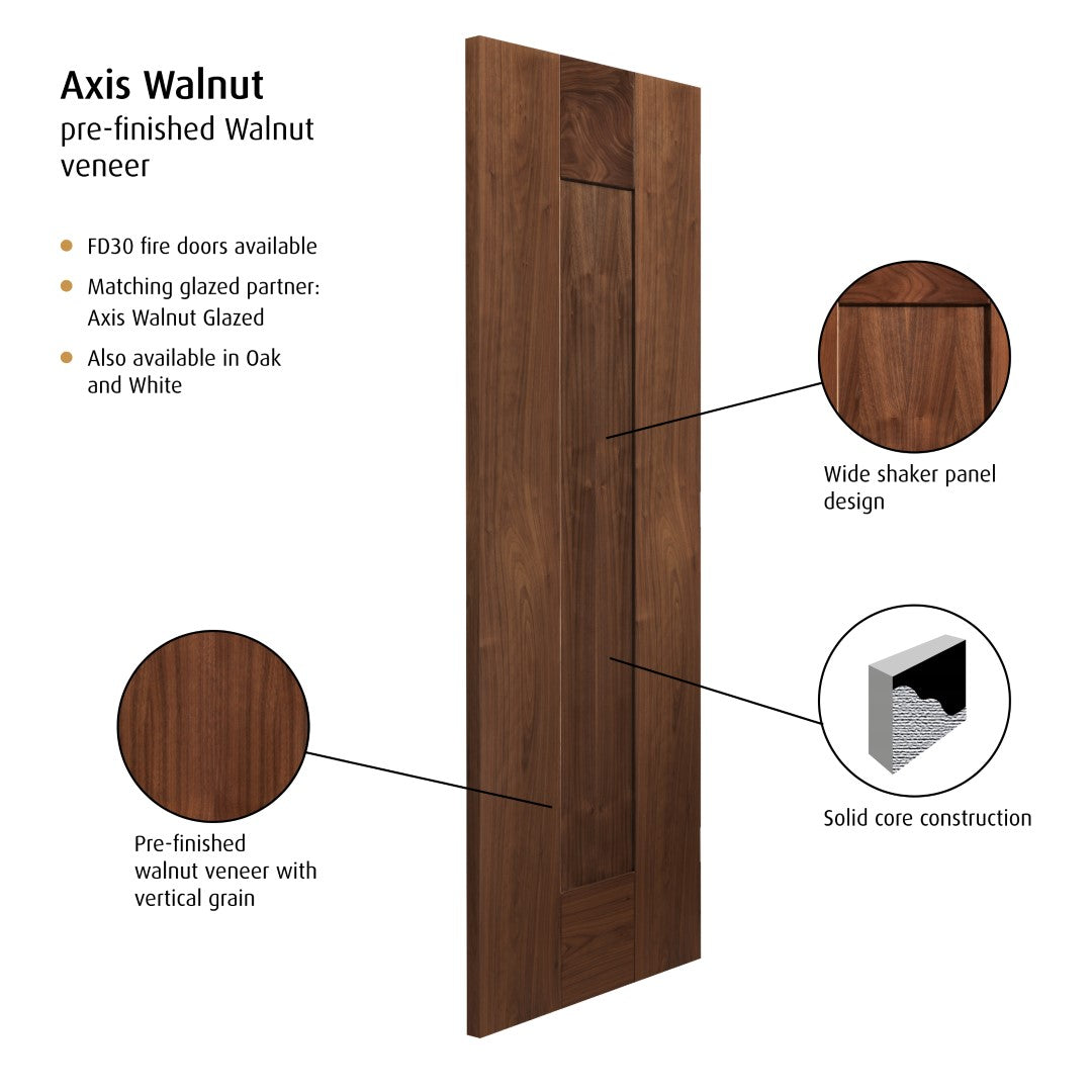 Image for JB Kind Axis Walnut Pre-Finished Internal Door