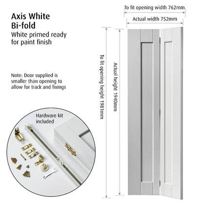 JB Kind Axis White Bi-Fold Primed Door