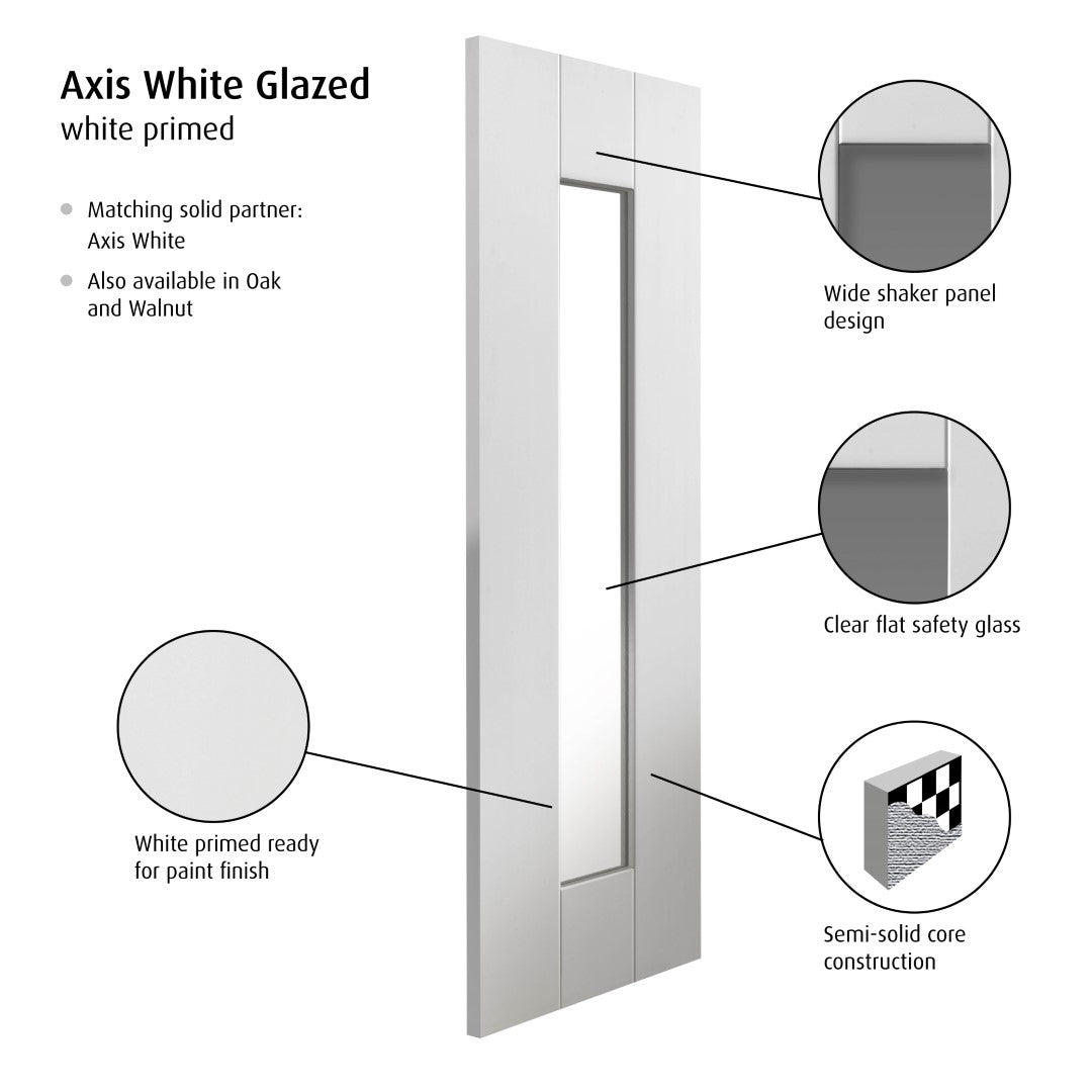 Image for JB Kind Axis White Glazed Primed Door