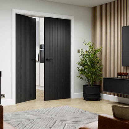 Aria Black Pre-Finished Internal Door - All Sizes