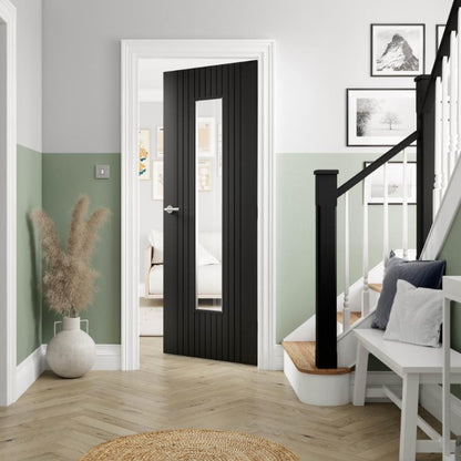 Aria Black Pre-Finished Glazed Internal Door - All Sizes