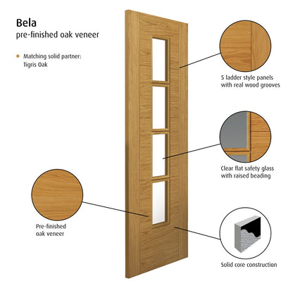 Image for JB Kind Oak Bela Pre-Finished Internal Door