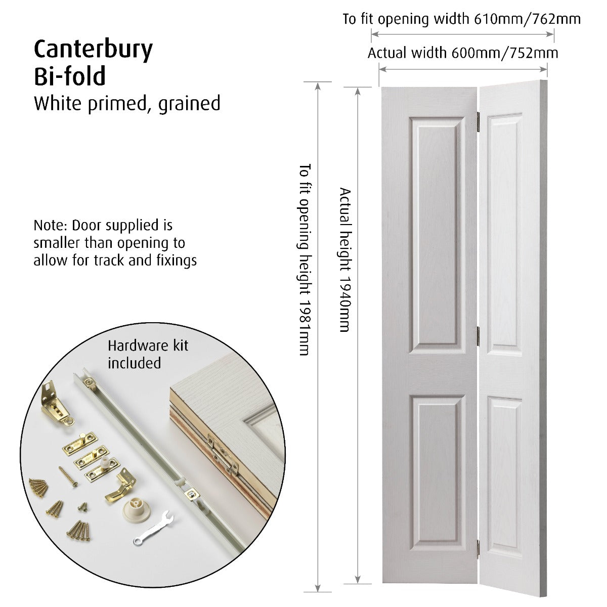 JB Kind Moulded Panel Canterbury Bi-Fold Door