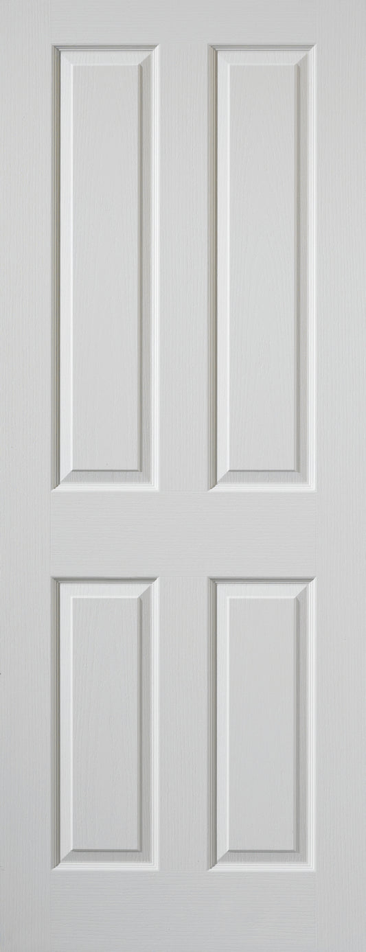 Image for JB Kind White Textured 4 Moulded Panel Canterbury Internal Door