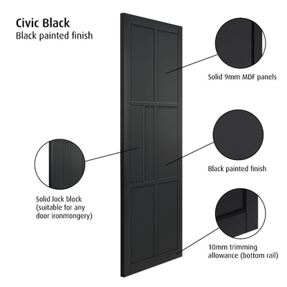 JB Kind Civic Black Internal Door