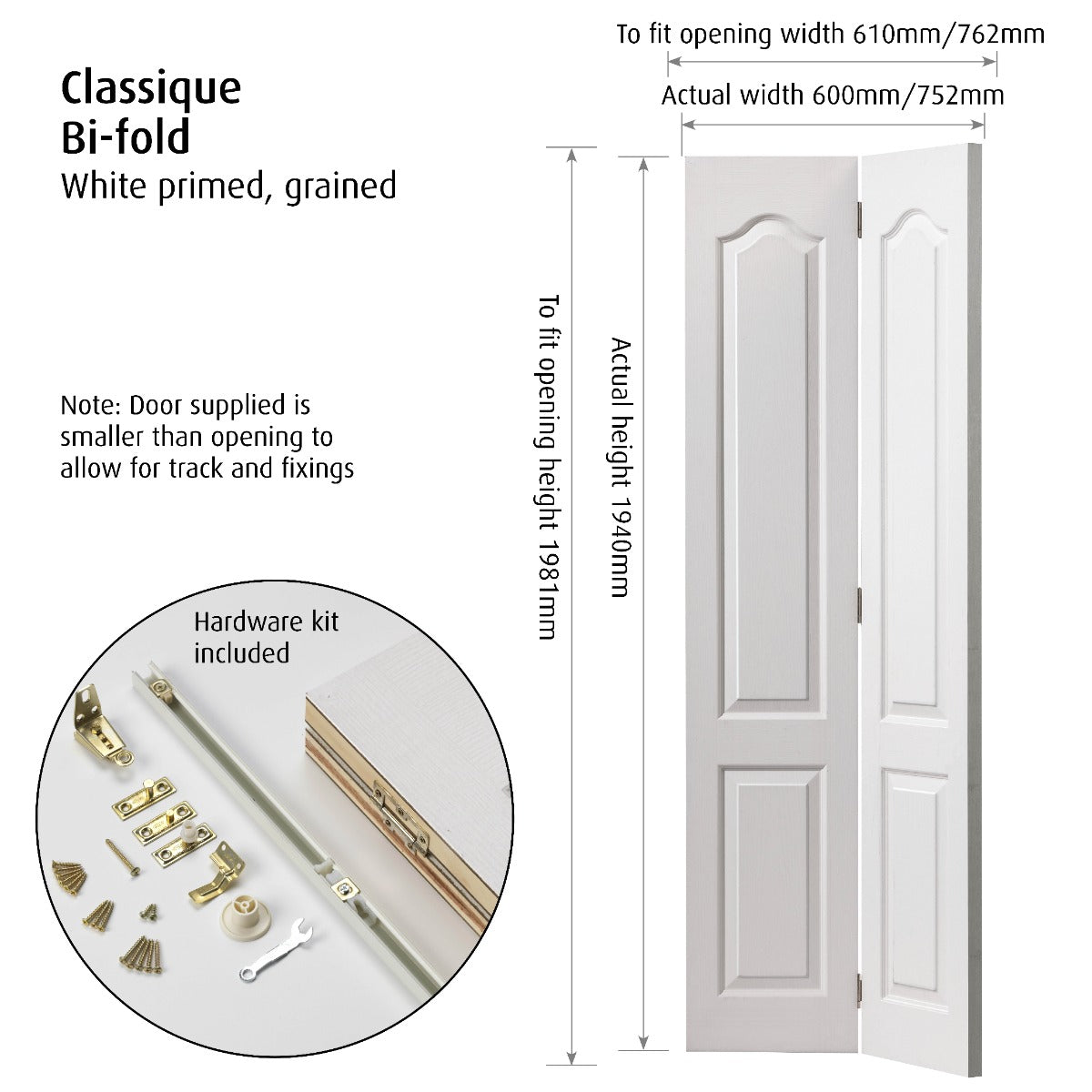 JB Kind Moulded Panel Classique Bi-Fold Door