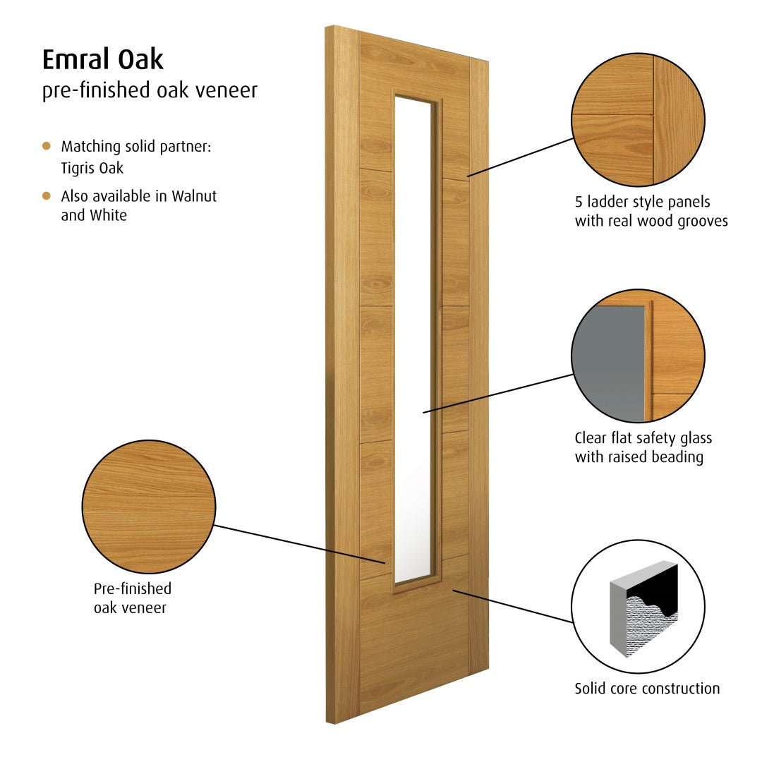 JB Kind Oak Emral Pre-Finished Internal Fire Door