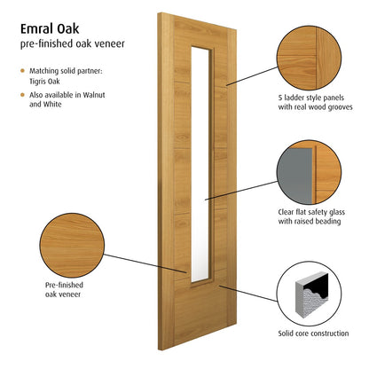 JB Kind Oak Emral Pre-Finished Internal Fire Door