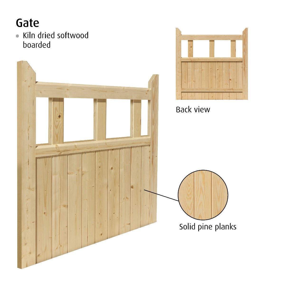 Garden Gate JB Kind Softwood Boarded Gate Outdoor