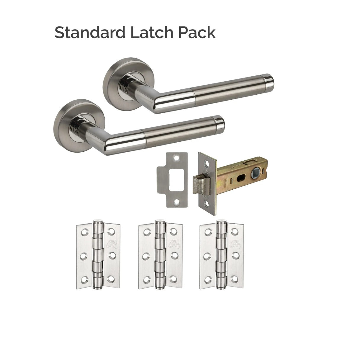 JB Kind Portland Polished Satin Stainless Steel Latch Pack