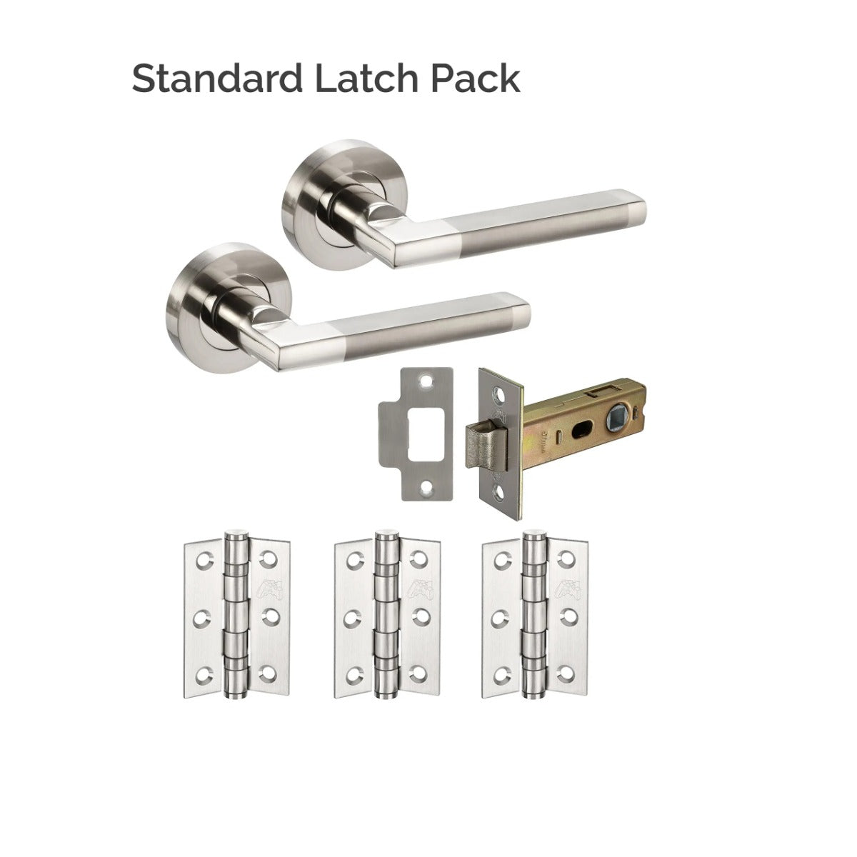 JB Kind Seattle Polished Satin Stainless Steel Latch Pack