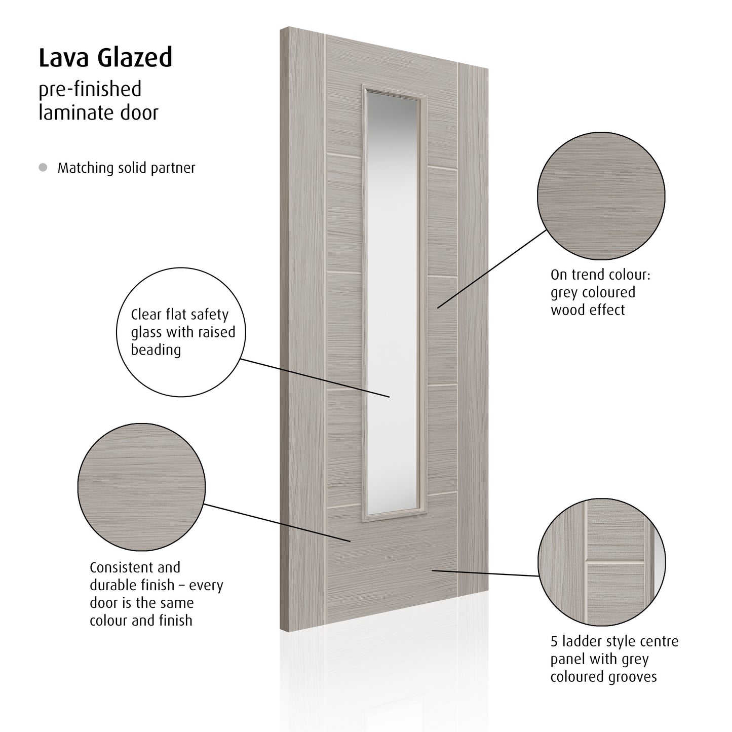 Image for JB Kind Lava Glazed Laminate Internal Door