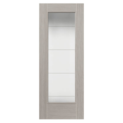 JB Kind Tigris Light Grey Pre-Finished Fully Glazed Internal Laminate  Door - All Sizes