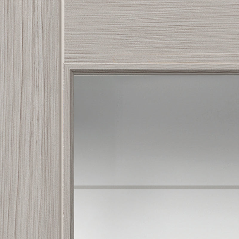 JB Kind Tigris Light Grey Pre-Finished Fully Glazed Internal Laminate  Door - All Sizes