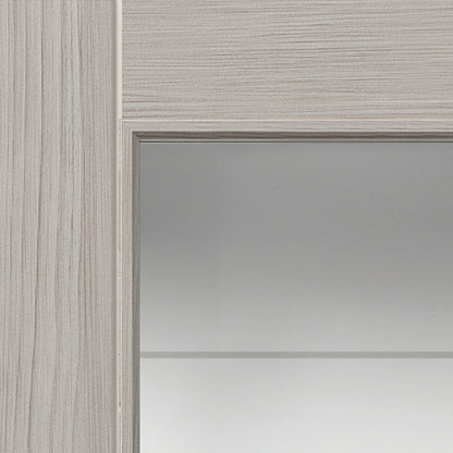 JB Kind Tigris Light Grey Pre-Finished Fully Glazed Internal Laminate  Door - All Sizes